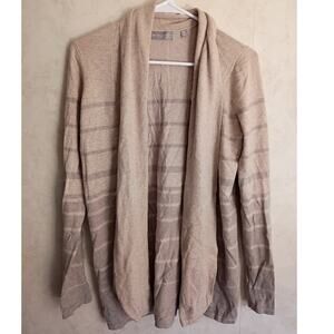 Neutral Open Cardigan Lightweight Drape Layering Sweater Cozy Minimalist Medium